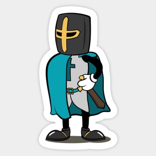 Teutonic Knight Cartoon (Player 5 colors, teal) Sticker